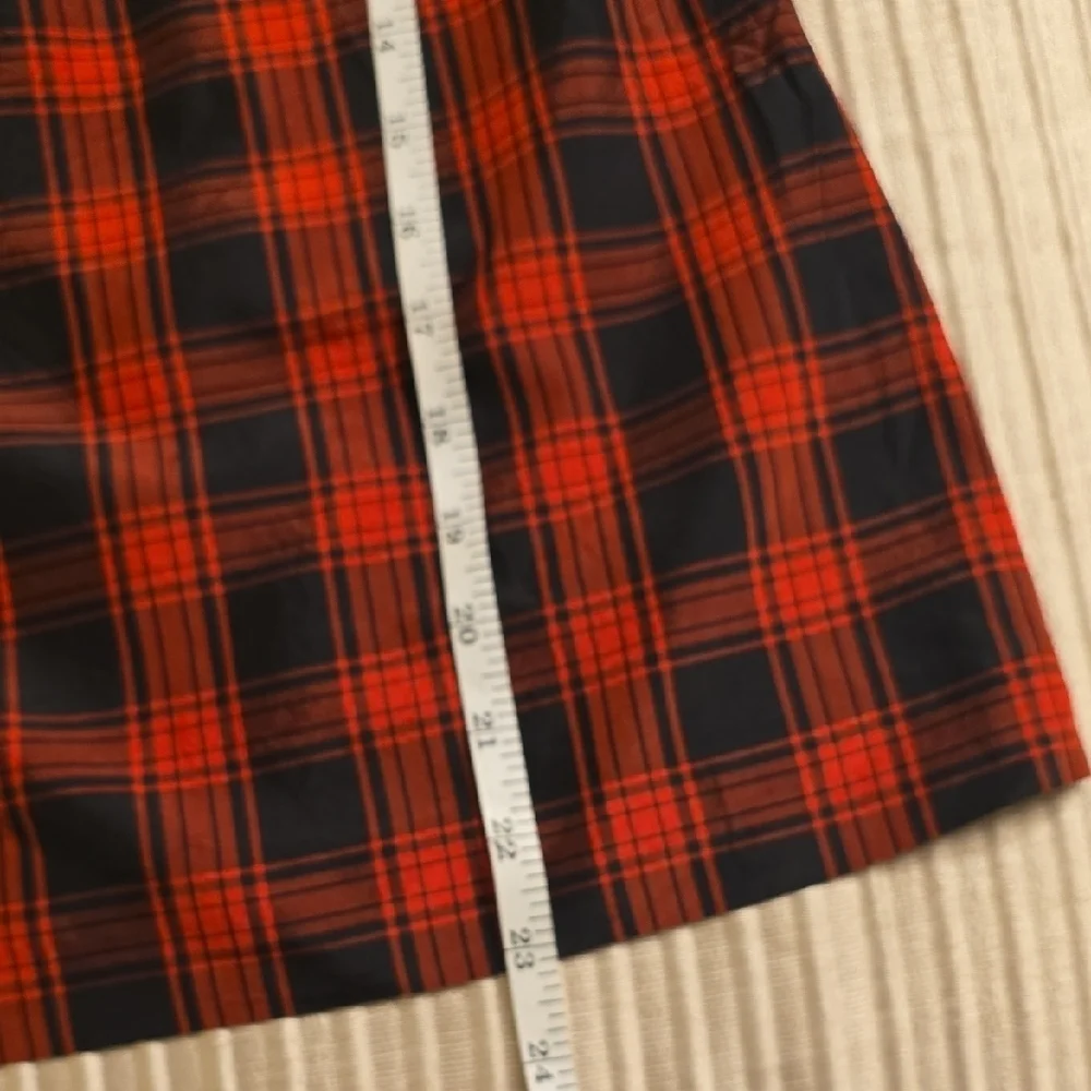 J. Crew Red and Black Silk Plaid Blouse